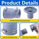 2 Pack Pool Vacuum Hose Adapter B, Pool Skimmer Hose Connector Kit, Swimming Pools Adapter B Replacement for 1.25'' and 1.5'' Hoses Skimmer Filter Pump Accessories