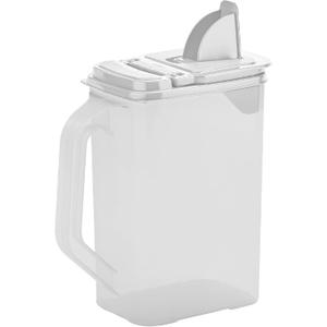 Buddeez Kitchen Pantry Container - Easy Grip Handle for Mess Free Use - Flour and Sugar Storage Made Simple - 4 Quart White Lid