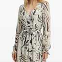 Guess USA Zebra-Print Belted Mini Dress, Size Large