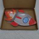 meekoo 24 Pcs Astronaut Rocket Shaped Party Paper Plates Rocket Ship Theme Astronaut Party Decorations for Dinner Dessert Picnic Birthday Wedding