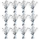 12 Pack Metallic Sliver Foil Spray Centerpieces Stars Brust Table Centerpieces for Wedding Birthday Anniversary Holiday Party Decor, Metallic Star Balloon Wights for Party, Decor for Party