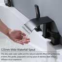 Waterfall Roman Tub Faucet with Hand Shower, Deck Mount Tub Filler Bathtub Faucet with Sprayer, Single Handle Bathtub Faucet Set, Brass Widespread 3 Hole Bathtub Shower Faucet Set Matte Black
