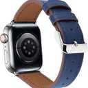 Premium Italy Leather Bands Compatible with Apple Watch Band 40mm 38mm 41mm 42mm 44mm 45mm 46mm 49mm, Soft Leather Watch Replacement Band for Watch Series Ultra SE 10 9 8 7 6 5 4 3 2 1 for Women Men