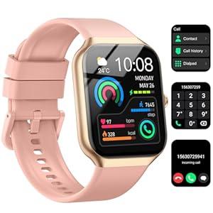 Jugeman Smart Watch, 1.96" HD Smartwatch for Women Men, 2025 Fitness Activity with with Heart Rate/Pedometer/Sleep/IP68 Waterproof (Pink)