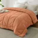 Bedsure Queen Comforter - Comforters Queen Size for All Season, Ultra-Soft Down Alternative & Prewashed Duvet Insert Blanket for Bed, with 4 Tabs,Machine Washable, Burnt Orange, 88x88 in