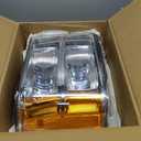 APSVE Headlights Assembly compatible with 2007-2013 GMC Sierra 1500, 2007-2014 GMC Sierra 2500HD 3500HD Head Light Headlamp Assembly, Chrome Housing Clear Lens Amber Reflector