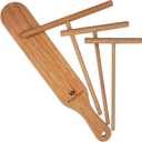 Crepe Spreader Set with Turner, 4-Piece Wooden Batter Tools (3.5, 5, 7, 12 Inch), T-Shaped Design for Pancakes and Griddle Cooking