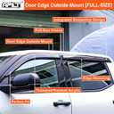 Outside-Mount Rain Guards Window Visors for 2024-2026 Toyota Tacoma Double Cab Wind Vent Deflectors Truck Accessories Dark Smoke 4-Piece Set with Thicker