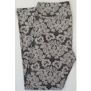 LuLaRoe TC Leggings Floral Houndstooth White on Black , Pack Of 2