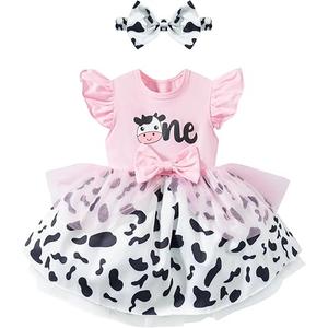 LATOBREATH Baby Girl 1st Birthday One Year Old Romper Outfits Photo Shoot Clothes+Headband, Size: 12-18 Months