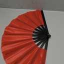 13inch Large Rave Fan Popping Fan Clacking Fans for Line Dancing,Hand Fans for Women Foldable,Boots on The Ground Fan,Portable for Outdoor,Wedding,Party,Decoration(Red+Black Ribs,1 Pc)