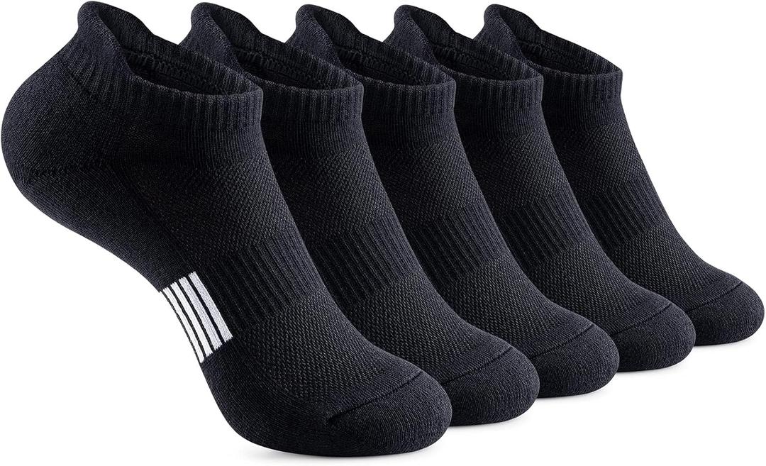 Gonii Ankle Socks Womens Running Athletic No Show Socks Cushioned 5-Pairs (10-12)