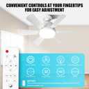 Hywyimlait Socket Fan Light with Remote, Portable Ceiling Fans with Lights for Bedroom, Kitchen, Living Room, 3 Color Stepless Dimming, Screws into E27, White (Six Blade)