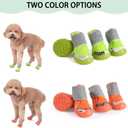 Dog Shoes for Small Medium Dogs, Dog Boots & Paw Protectors with Soft Anti-Slip Rubber Sole, Mesh Breathable Dog Shoes for Winter Snowy Day, Summer Hot Pavement (Green, 35# (0.9"x1.1")(WxL))