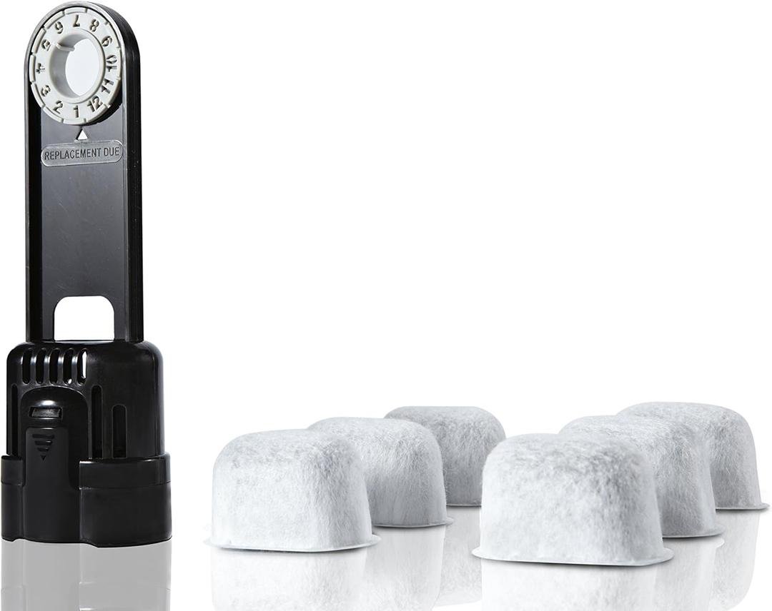 6-pack Replacement Charcoal Water filter Cartridges with Starter Kit Combo for Keurig single brewing system and some models of Breville