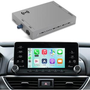 Wireless CarPlay & Android Auto Receiver SmartBox for 7-inch Non-Touchscreen Honda Accord 10th Carplay Interface Retrofit kit Decoder, Support Android Auto, Mirror Link, Reverse Camera, USB Drive, SWC