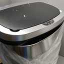 BestOffice | 13 Gallon Trash Can with Lid | Automatic Touchless Garbage Can | Odor Control | Modern Oval Design | Easy to Clean | Stainless Steel | Fits Any Kitchen, Bathroom, Office or Home