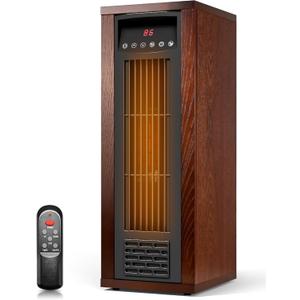 Infrared Heaters for Indoor Use - Portable Infrared Quartz Space Heater with Thermostat, 24'' Tower Heaters for Indoor Use, Bedroom, Home Office, 1500W, Child Lock, Multi-Protection,3 Heat Modes