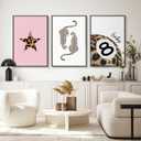 Leopard Wall Art Cheetah Canvas Prints Lucky 8 Ball Wall Decor Fashion Leopard Poster Aesthetic Pictures Trendy Cheetah Painting Preppy Artwork for Living Room Bedroom 12x16 Inch Unframed Set of 3