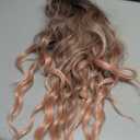 BOGSEA Ombre Pink Wig with Bangs Long Wavy Wigs for Women 26 Inch Middle Part Synthetic Heat Resistant Fiber Wigs for Daily Party Use (Pink)