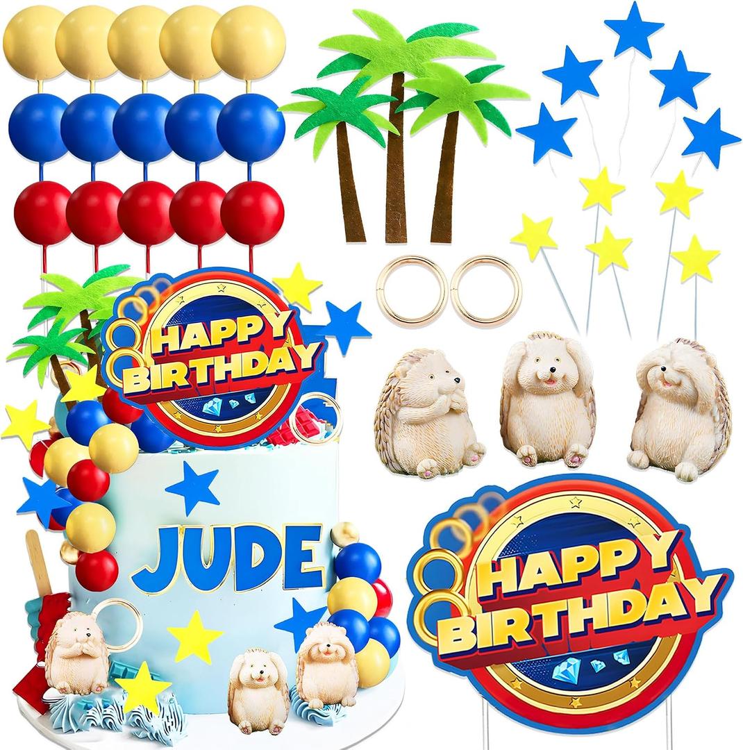 Hedgehog Cake Topper Cartoon Cake Decoration Woodland Animals Cake Topper