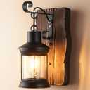 Rustic Wall Sconces Farmhouse Wood Wall Light Fixtures Retro Industrial Wall Lamp for Stairway Hallway Dining Room Loft Indoor Areas
