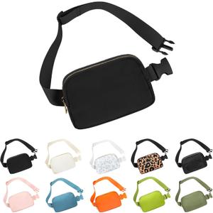 Waist Belt Bag Fashion Fanny Women and Men Gift Waist Pack With Adjustable Strap For Travel Running Hiking Walking Black
