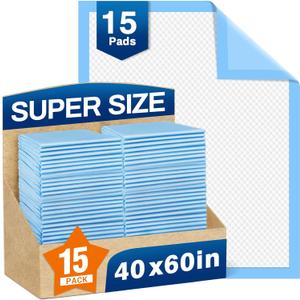 MILDPLUS Bed Pads Disposable 40"X60" Super Absorbent Pee Pads, Oversized Underpads for Adults, Elderly, Pets [150x200CM, 15pcs]