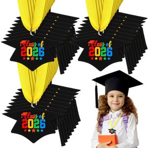 Sratte Kindergarten Prek Preschool Graduation Medals for Kids, Bulk Kinder Pre-k Graduation Gifts with Yellow Ribbon, End of Year Student Gifts Party Favors Supplies, 2 Inch