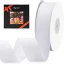 LIUYAXI White Grosgrain Ribbon 1-1/2 inch X 50 Yards Ribbon for Gift Package Wrapping Wedding Decor DIY Hair Baby Shower and Other Projects