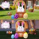 InfleasJoiy 4.5FT Chicken Driving Easter Inflatable Decoration with Built-in LED Lights for Holiday Celebration Decorations for Yards, Lawns and Patios