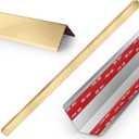 Stainless Steel Wall Corner Guards, 2 x 2 x 48 inches (Golden 10 Pcs Pack). Made of 304 Steel, These 90-Degree Angle Metal Corner Protectors are Designed for Wall Protection and Decoration