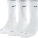 Nike Dri-FIT Cushion Crew Athletic Socks 3-Pack, White (M 6-8)