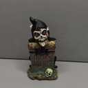 Solar Halloween Decoration Graveyard Tombstone Solar Garden Lights Resin Material for Halloween Party Decorations Outdoor Lawn Walkway Decor-Hat