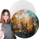 Ireer 2 Pcs 20 Inch Round Canvas Stretched Canvases for Painting Blank White Round Canvas Panels Large Quality Circle Canvas Board for Acrylic Pouring Oil Gouache Art Crafts