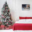 2 x Woxfcart Musical Snowman Christmas Wall Art Canvas Print, Winter Holiday Snow Scene with Snowmen Band, Home Decor, 15 x 12 inche (Xmas-25-14)