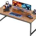 PRAISUN 63 X 29.5 Inch Computer Desk with Deeper Desktop, Gaming Office Writing Work Desk for Home Office, Study, Bedroom, Work from Home, Metal Frame, Rustic Brown