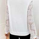 BEAUDRM Women's Floral Lace Blouses Long Sleeve V-Neck Autumn Work Shirt Office Shirt Tops (S)