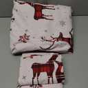 Christmas Duvet Cover Queen, Soft Brushed Microfiber Comforter Cover Sets, Reindeer Printed Holiday Theme Bedroom Decorative Bedding (Queen Size, Red Plaid Deer)