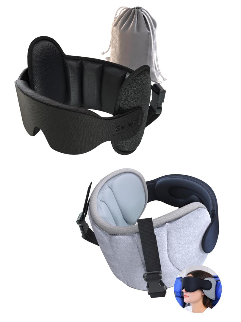 Travel Pillows for Airplanes, Memory Foam Travel Neck Pillow Airplane with Eye Mask, Compact and Ergonomic Design Neck Pillow for Travel, Car Rides, Offices, and Home Use