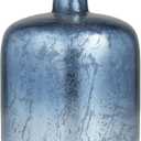 Deco 79 Glass Handmade Decorative Vase Centerpiece Vase with Gold Rim, Flower Vase for Home Decoration 10" x 10" x 12", Blue