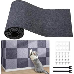 Cat Scratching Furniture Protector Self Adhesive Trimmable Protective Sofa Carpet Leather Furniture Pad Replacement for Cat Tree Shelves DIY Pet Scratch Protector (Dark Grey, 15.7"x78.7")