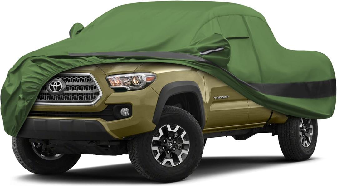 Heavy Duty Outdoor Car Cover Compatible with Toyota Tacoma,Waterproof All Weather for Automobiles, Outdoor Full Cover Rain Sun UV Protection with Zipper Cotton