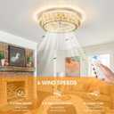 Gold Crystal Fandelier Ceiling Fan with Lights Stunning LED Chandelier Fan, Medium