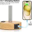 Bedside Table Lamp for Bedroom - Dimmable Touch, USB A+C, AC Outlet
3-Way Dimmable, LED Bulb Included, Fabric Lampshade, Wood-Grain Metal Base, 14" Small Nightstand Lamp for Desk, Living Room