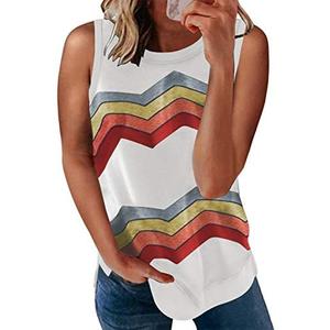 Biucly 2025 Womens Summer Crewneck Sleeveless Basic Tank Tops Casual Camisole Shirts Cute Tops Loose Fit S