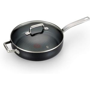 T-Fal ProGrade Nonstick Jumbo Cooker W/Lid & Helper Handle, 5 Quart, Induction, Oven Broiler Safe 500F, Cookware, Non Stick Saute Pan, Deep Frying Pan, Kitchen, Pots and Pans, Dishwasher Safe, Black