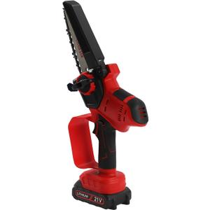 Handheld 6-inch Chainsaw Electric Chainsaw Rechargeable Battery Powered 43.75ft/s 5.9in Cutting diameter with 2 * 21V 1500mAh Lithium Battery for Tree Trimming and Branch Pruning Wood Cutting