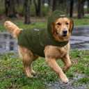 Dog Raincoat Reflective Adjustable Hooded Pet Rain Jacket Poncho with Leash Hole for Dogs S-5XL