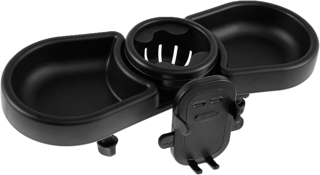 Stroller Tray Universal Stroller Snack Tray Multifunctional Stroller Cup Holder Food Grade Stroller Organizer Dishwasher Safe Snack and Drink Organizer for Baby Toddler Snacks Drinks(black)